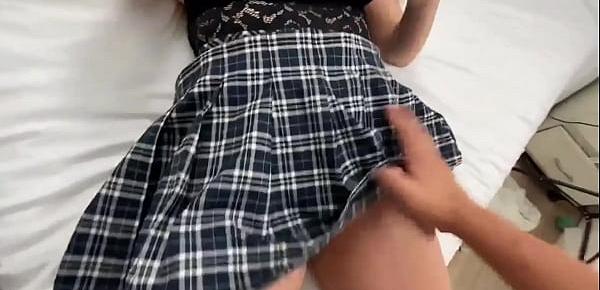  Little school girl is f. by his pervert f. to fuck after classes